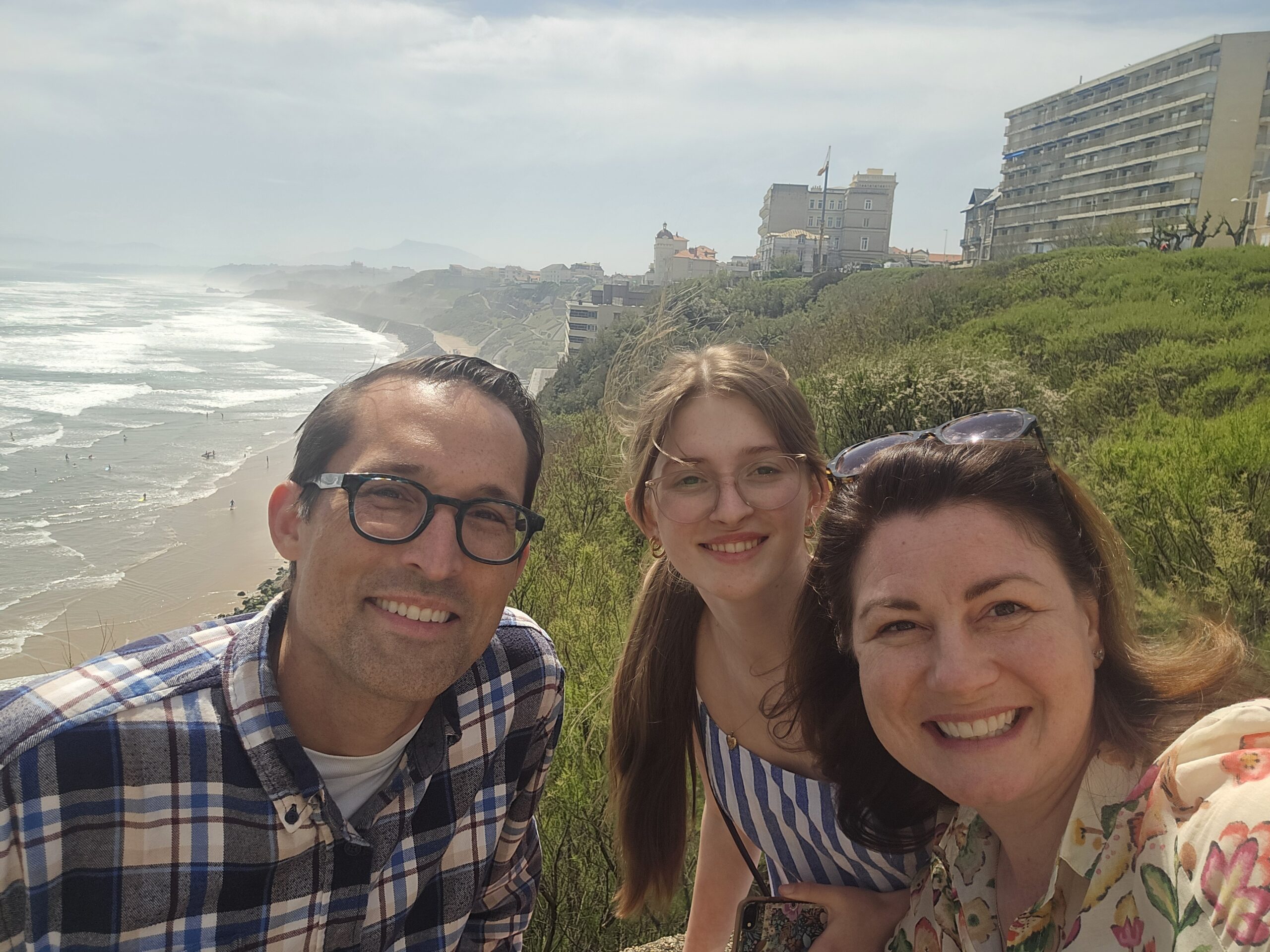 Baguette Bound Family at the ocean